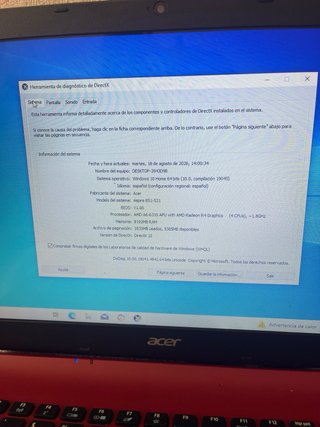 Portátil Acer Aspire ES1-521 – 8 GB RAM