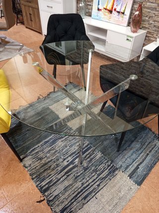 Mesa Redonda Cristal y Metal