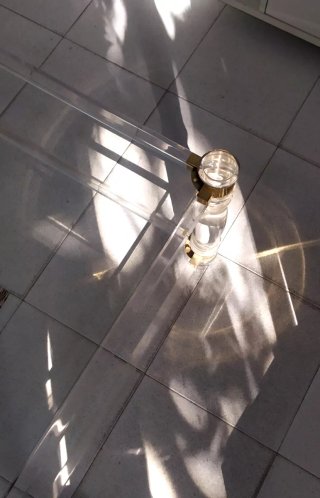 Mesa de centro cristal y metacrilato