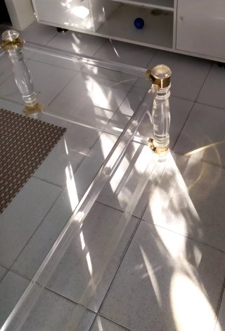 Mesa de centro cristal y metacrilato