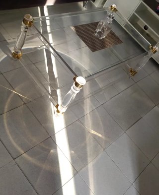 Mesa de centro cristal y metacrilato