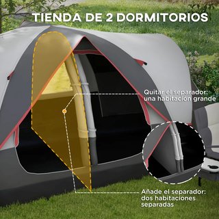 Tienda de Campaña Plegable con 2 Habitaciones