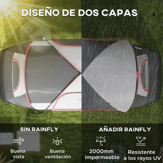 Tienda de Campaña Plegable con 2 Habitaciones