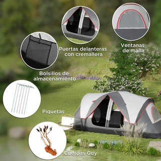 Tienda de Campaña Plegable con 2 Habitaciones