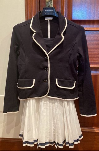 Americana azul marino con ribetes blancos Elsy