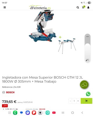 Ingletadora con Mesa Superior BOSCH GTM 12 1800