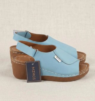 Sandalias Cuña MZMOS Azul Cielo Talla 36