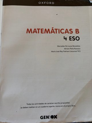 Matemáticas B 4 ESO : Geniox