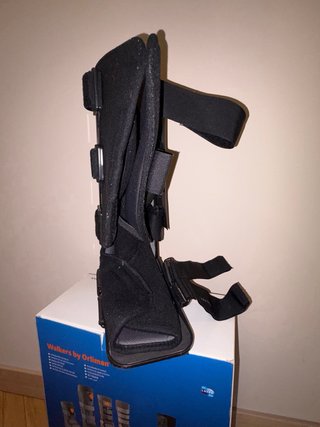 set bota descarga walker, muletas y banco