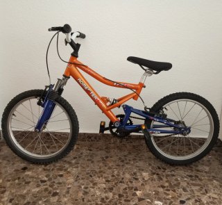 Bicicleta infantil ROMESTER 18" doble suspensión