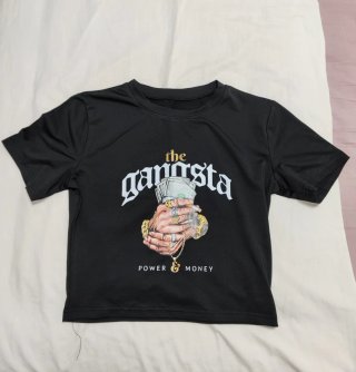 Camiseta Gangsta con billetes y oro