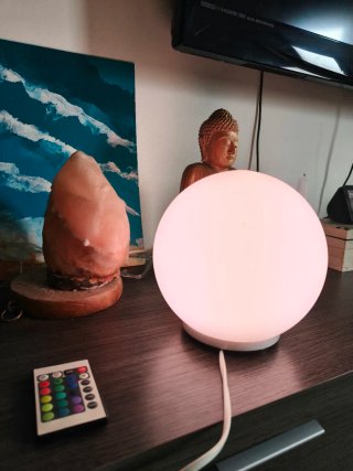 Lámpara bola con mando a distancia cromoterapia
