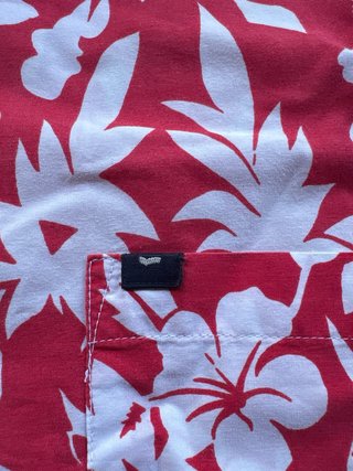 Camicia Gas Uomo Fantasia Floreale Rossa Bianca Tg