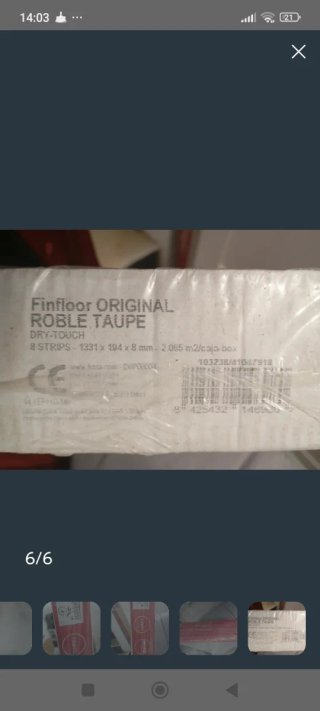 Suelo laminado Finflor 5 cajas 11m² nuevo