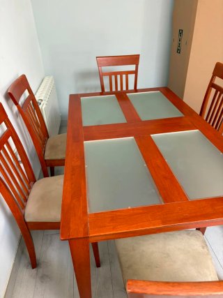 Mesa comedor y 6 sillas madera