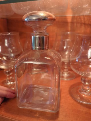 Botella de Cognac y 6 Copas de Cristal