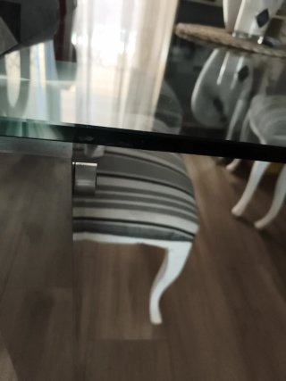 Mesa Comedor Cristal y Metal