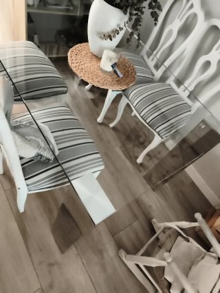 Mesa Comedor Cristal y Metal