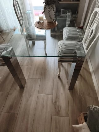 Mesa Comedor Cristal y Metal
