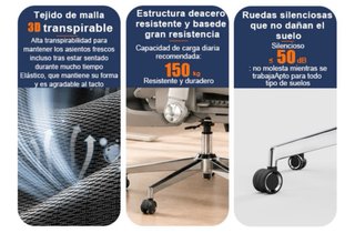 Silla ergonómica de oficina ajustable