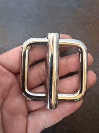 Fibbia metallo argentato vintage