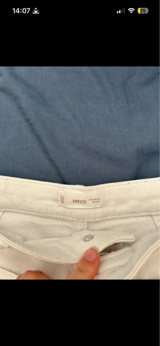 Shorts vaqueros blanco Mango