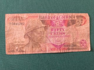 Lote 3 Billetes Ghana 20, 50, 100 Cedis