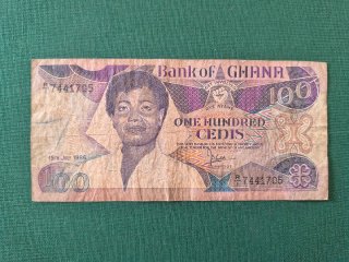 Lote 3 Billetes Ghana 20, 50, 100 Cedis