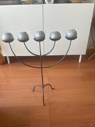 Candelabro de pie hierro forjado 5 velas
