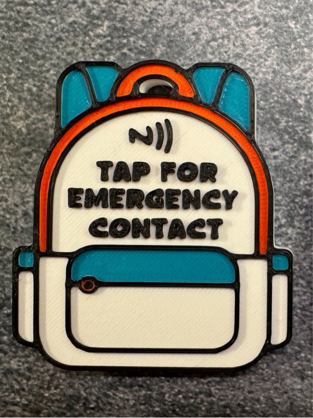 Llavero NFC Mochila Contacto Emergencia