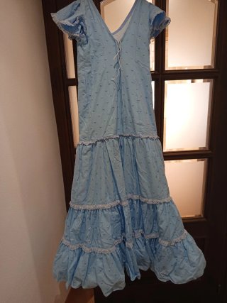 Traje de flamenca niña celeste