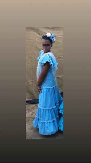 Traje de flamenca niña celeste