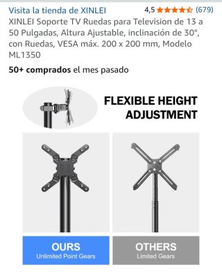 Soporte TV XINLEI con Ruedas ML1350