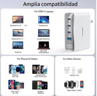 Cargador Topadre 100W GaN Multifuncional