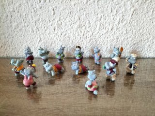 Figuras Kinder Sorpresa Hipopótamos. Años 80 y 90.