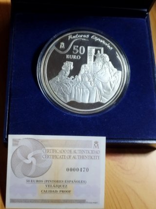 Moneda 50 Euro Las Meninas Plata 2008