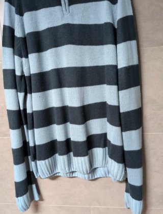 Jersey de punto hombre rayas azul y negro Talla L