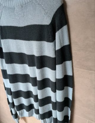 Jersey de punto hombre rayas azul y negro Talla L