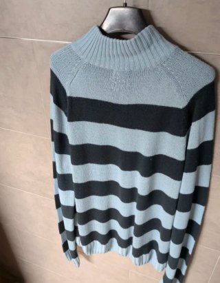Jersey de punto hombre rayas azul y negro Talla L