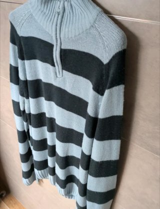 Jersey de punto hombre rayas azul y negro Talla L