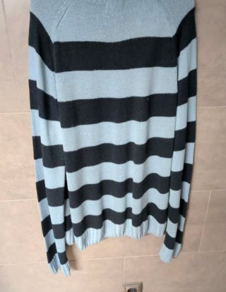 Jersey de punto hombre rayas azul y negro Talla L
