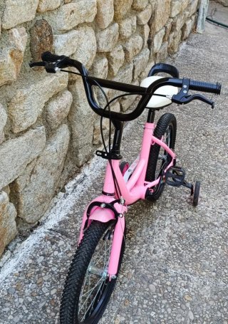 Bicicleta niña rosa 16 con ruedines