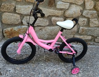 Bicicleta niña rosa 16 con ruedines