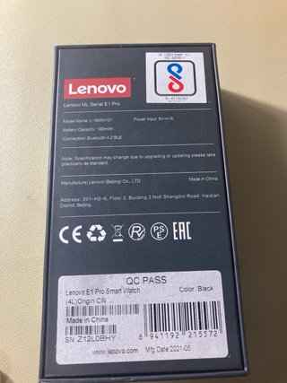 Reloj Inteligente Lenovo E1 Pro Negro