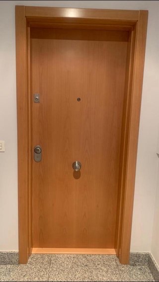 Puerta blindada de madera