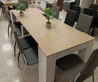 Mesa Comedor Extensible 237cm Madera y Metal