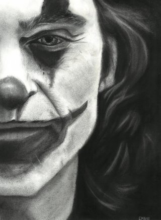 Dibujo Joker A3 Carboncillo y Pastel