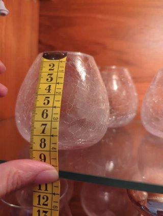 Juego 6 Vasos Cristal Crackelados Vintage