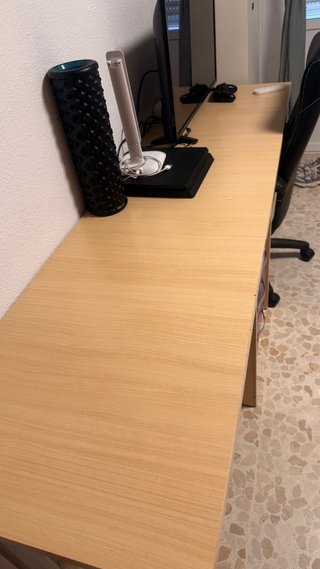 Escritorio doble con cajonera