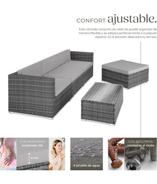 Conjunto de jardín ratán con cojines